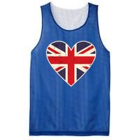 Heart Shaped British Union Jack Flag Cool Gift Mesh Reversible Basketball Jersey Tank