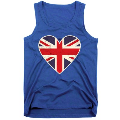 Heart Shaped British Union Jack Flag Cool Gift Tank Top