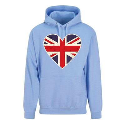 Heart Shaped British Union Jack Flag Cool Gift Unisex Surf Hoodie