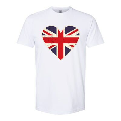 Heart Shaped British Union Jack Flag Cool Gift Softstyle CVC T-Shirt