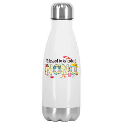 Holiday Summer Beach Blessed To Be Called Nana Mothers Day Stainless Steel Insulated Water Bottle