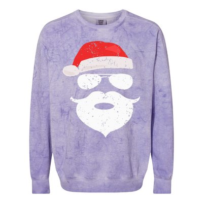 Hilarious Santa Beard Shades and Festive Red Hat for Christmas Colorblast Crewneck Sweatshirt