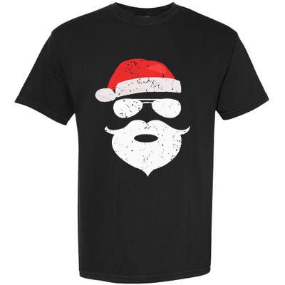 Hilarious Santa Beard Shades and Festive Red Hat for Christmas Garment-Dyed Heavyweight T-Shirt