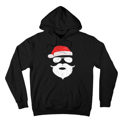 Hilarious Santa Beard Shades and Festive Red Hat for Christmas Hoodie