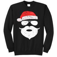 Hilarious Santa Beard Shades and Festive Red Hat for Christmas Sweatshirt