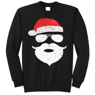 Hilarious Santa Beard Shades and Festive Red Hat for Christmas Sweatshirt