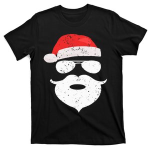 Hilarious Santa Beard Shades and Festive Red Hat for Christmas T-Shirt