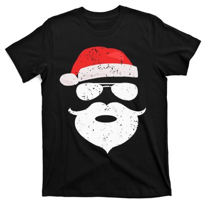 Hilarious Santa Beard Shades and Festive Red Hat for Christmas T-Shirt