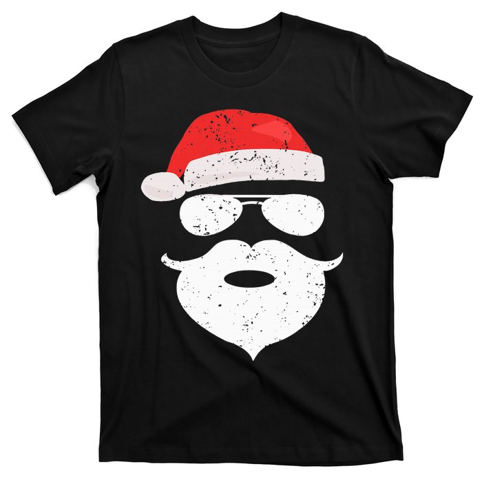 Hilarious Santa Beard Shades and Festive Red Hat for Christmas T-Shirt