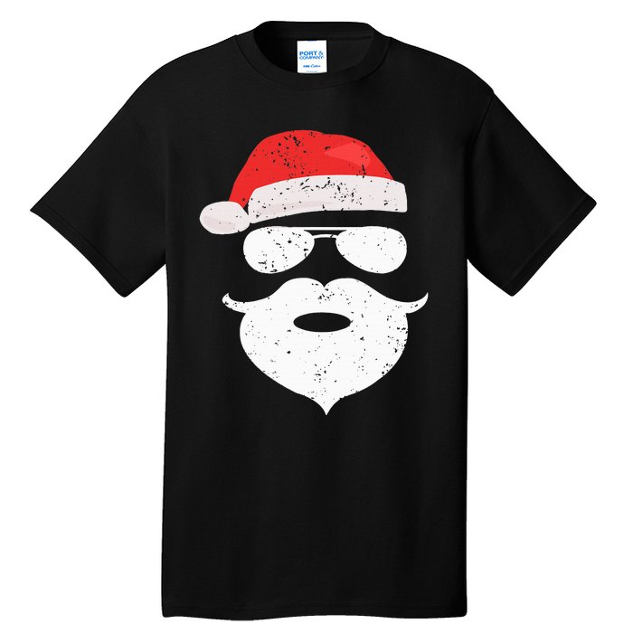 Hilarious Santa Beard Shades and Festive Red Hat for Christmas Tall T-Shirt