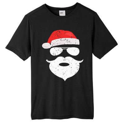 Hilarious Santa Beard Shades and Festive Red Hat for Christmas Tall Fusion ChromaSoft Performance T-Shirt