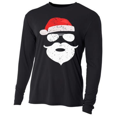 Hilarious Santa Beard Shades and Festive Red Hat for Christmas Cooling Performance Long Sleeve Crew