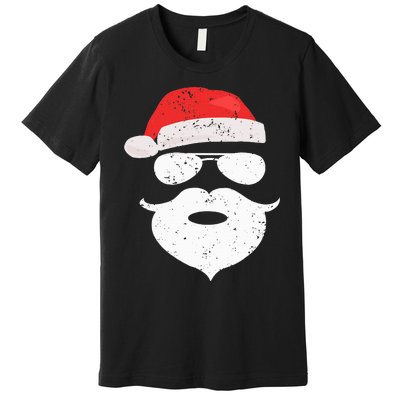 Hilarious Santa Beard Shades and Festive Red Hat for Christmas Premium T-Shirt