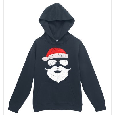 Hilarious Santa Beard Shades and Festive Red Hat for Christmas Urban Pullover Hoodie