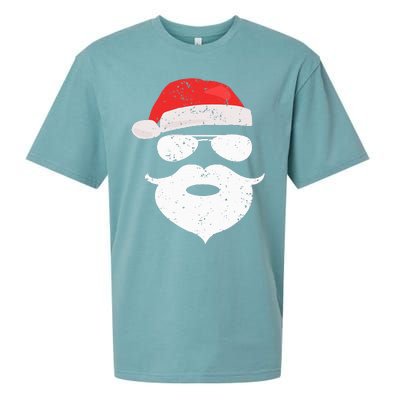 Hilarious Santa Beard Shades and Festive Red Hat for Christmas Sueded Cloud Jersey T-Shirt