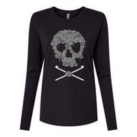 Halloweeen Skull Crochet Lovers Yarn Funny Skeleton Gift Womens Cotton Relaxed Long Sleeve T-Shirt