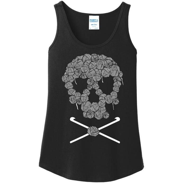 Halloweeen Skull Crochet Lovers Yarn Funny Skeleton Gift Ladies Essential Tank