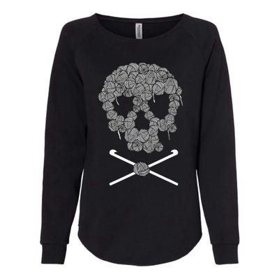 Halloweeen Skull Crochet Lovers Yarn Funny Skeleton Gift Womens California Wash Sweatshirt