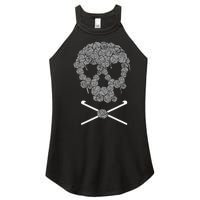 Halloweeen Skull Crochet Lovers Yarn Funny Skeleton Gift Women’s Perfect Tri Rocker Tank