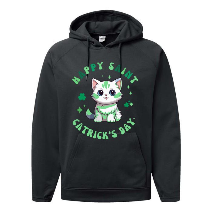 Happy Saint CatrickS Day Funny Saint PatrickS Day Shamrock Performance Fleece Hoodie