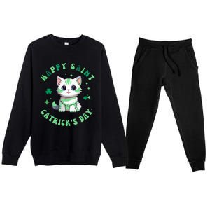 Happy Saint CatrickS Day Funny Saint PatrickS Day Shamrock Premium Crewneck Sweatsuit Set