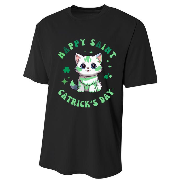 Happy Saint CatrickS Day Funny Saint PatrickS Day Shamrock Performance Sprint T-Shirt