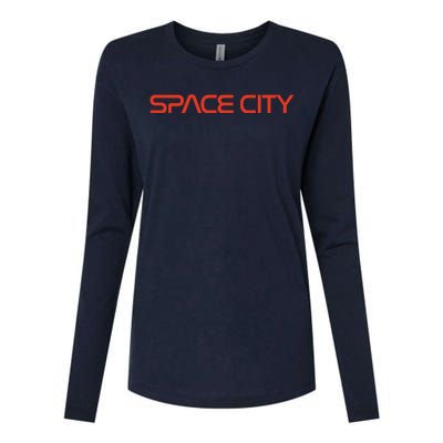 Houston Space City, Houston Baseball Womens Cotton Relaxed Long Sleeve T-Shirt