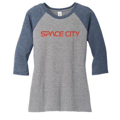 Houston Space City, Houston Baseball Women's Tri-Blend 3/4-Sleeve Raglan Shirt