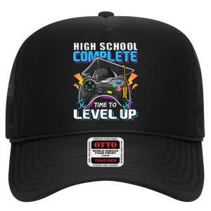 High School Complete Video Game Senior Graduation Gift High Crown Mesh Back Trucker Hat