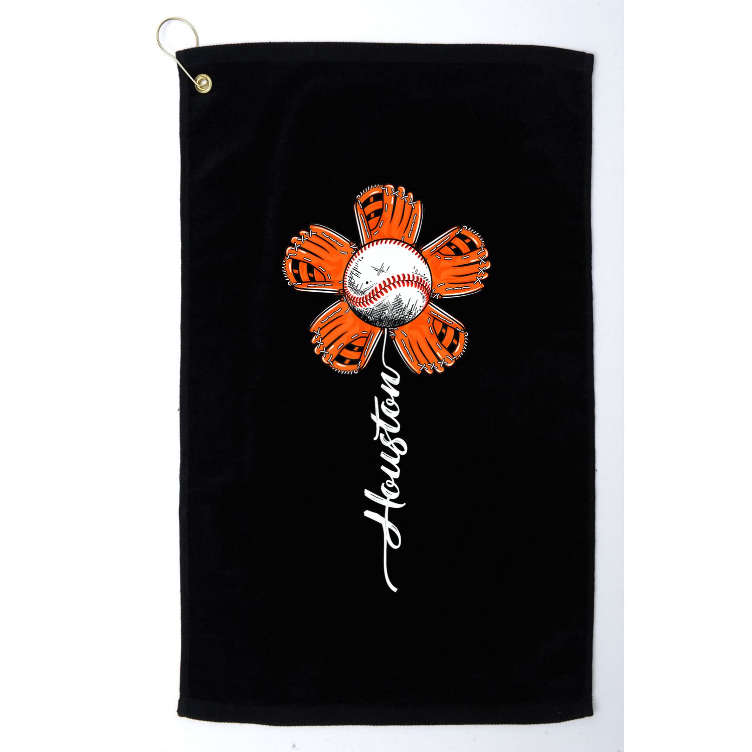 Houston Souvenir Colorful Flower Tee I Love Houston Women Golf Towel