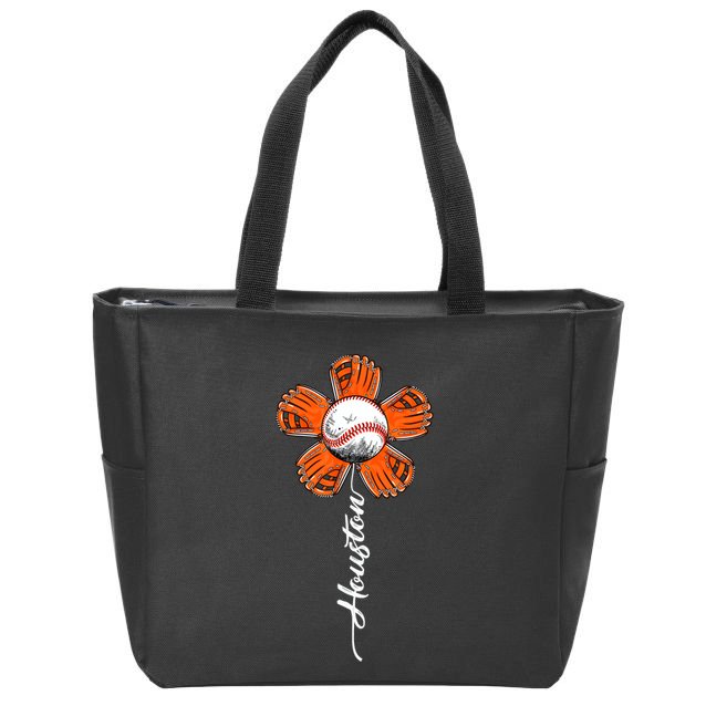 Houston Souvenir Colorful Flower Tee I Love Houston Women Zip Tote Bag
