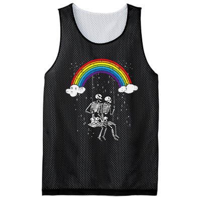 Halloween Skeletons Couple Rainbow Swing Costume Mesh Reversible Basketball Jersey Tank