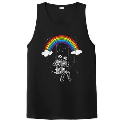 Halloween Skeletons Couple Rainbow Swing Costume PosiCharge Competitor Tank