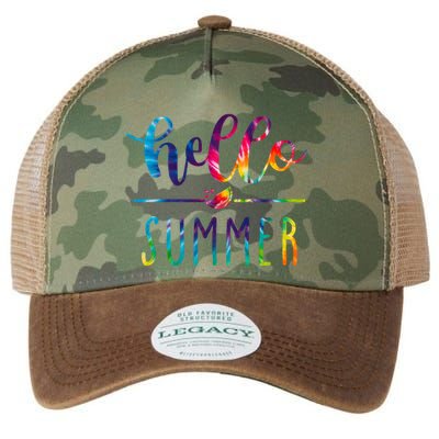 Hello Summer Colorful Rainbow Legacy Tie Dye Trucker Hat