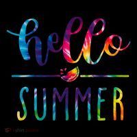 Hello Summer Colorful Rainbow Drawstring Bag