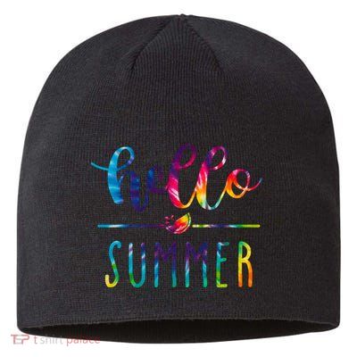 Hello Summer Colorful Rainbow Sustainable Beanie