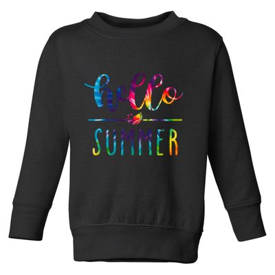 Hello Summer Colorful Rainbow Toddler Sweatshirt