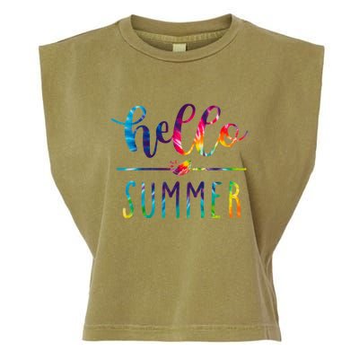 Hello Summer Colorful Rainbow Garment-Dyed Women's Muscle Tee