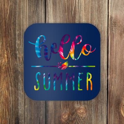 Hello Summer Colorful Rainbow Coaster