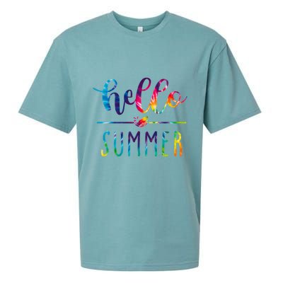 Hello Summer Colorful Rainbow Sueded Cloud Jersey T-Shirt