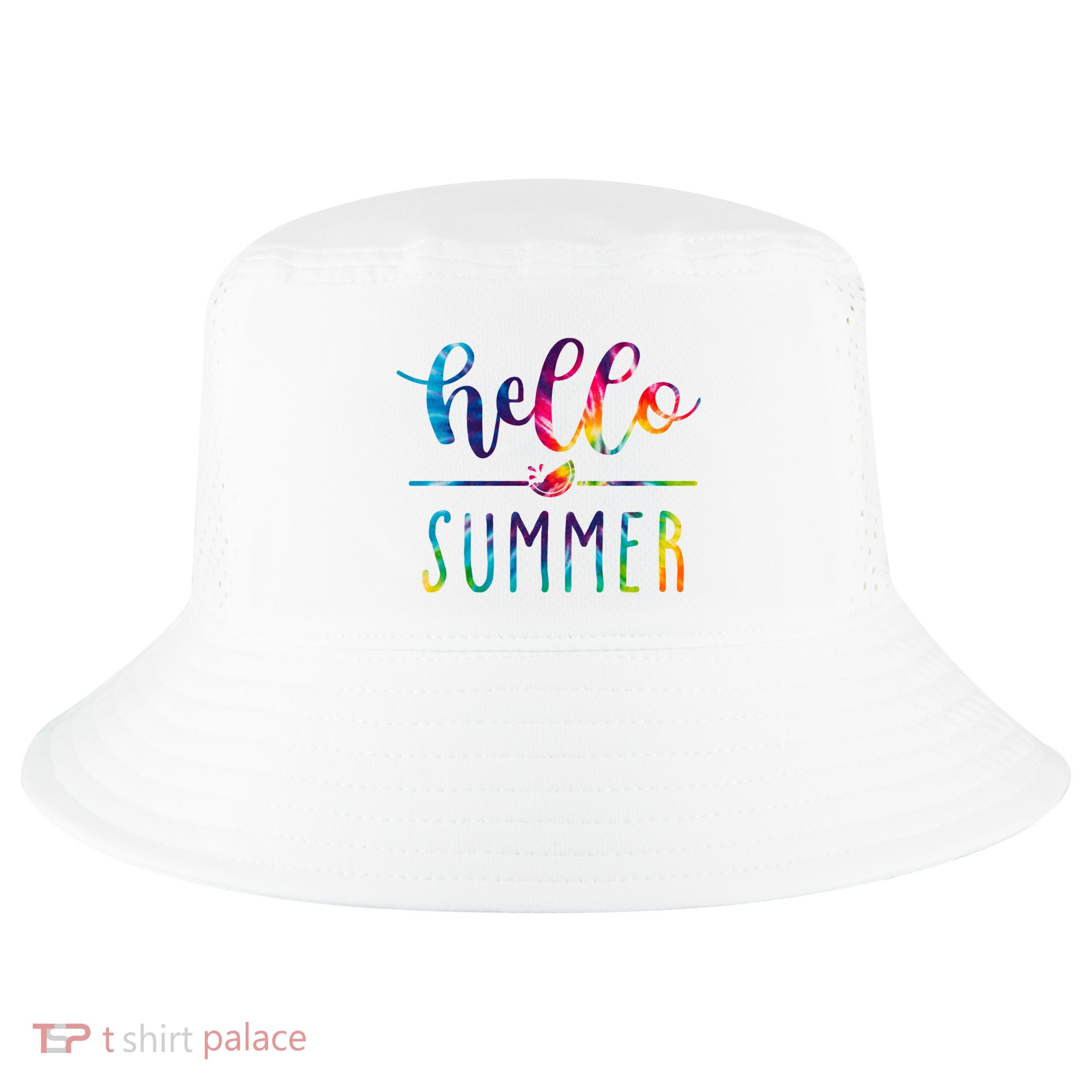Hello Summer Colorful Rainbow Cool Comfort Performance Bucket Hat