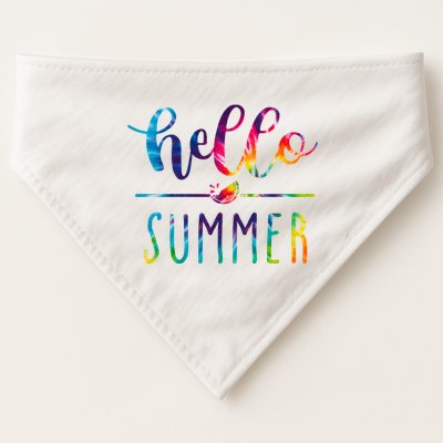 Hello Summer Colorful Rainbow USA-Made Doggie Bandana