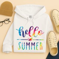 Hello Summer Colorful Rainbow Hoodie