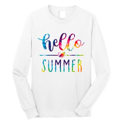 Hello Summer Colorful Rainbow Long Sleeve Shirt