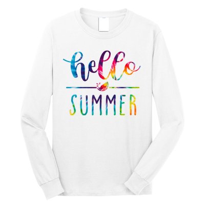 Hello Summer Colorful Rainbow Long Sleeve Shirt