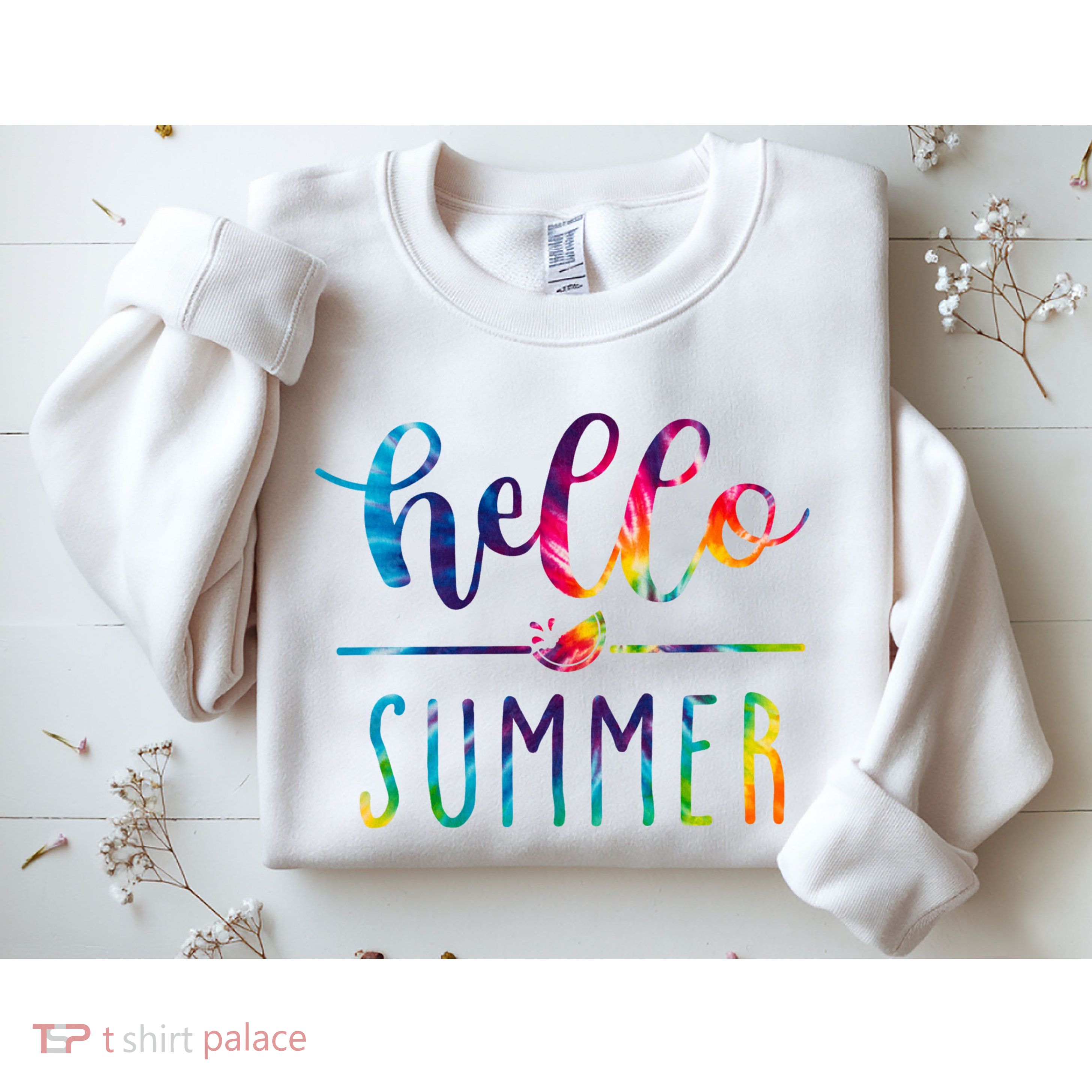 Hello Summer Colorful Rainbow Sweatshirt