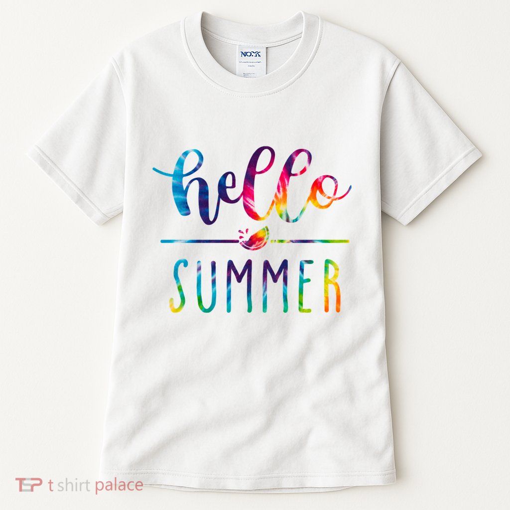 Hello Summer Colorful Rainbow Tall T-Shirt