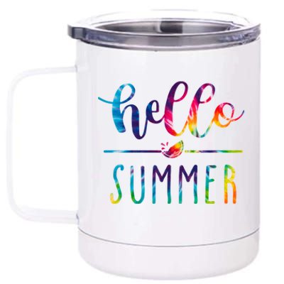 Hello Summer Colorful Rainbow 12 oz Stainless Steel Tumbler Cup