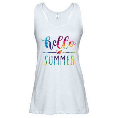 Hello Summer Colorful Rainbow Ladies Essential Flowy Tank