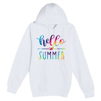 Hello Summer Colorful Rainbow Premium Pullover Hoodie